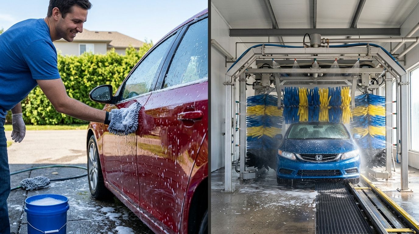 Ręczne mycie auta vs myjnia automatyczna: co wybrać?